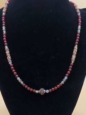 Carnelian, Citrine and Copper Beaded Necklace